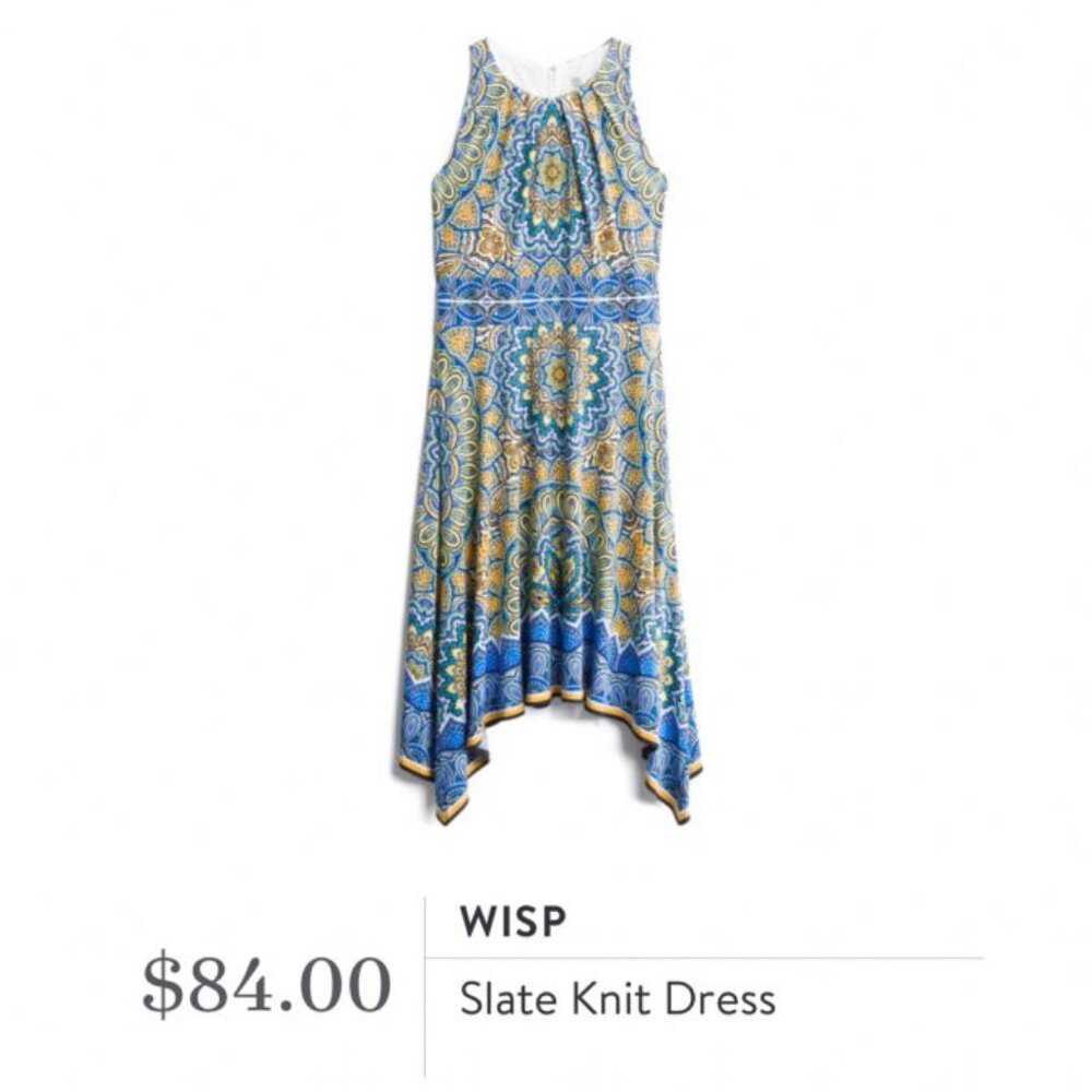 Boho Dress 16 NEW Slate Blue Asymmetrical Resort Shower Graduation Garden Pty